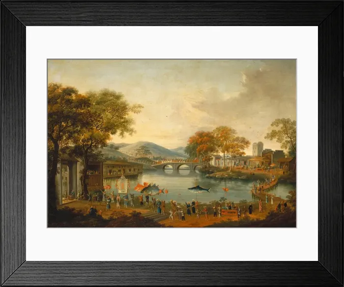 Framed Print : Procession by a Lake, 19th century. Creator: Unknown Framed Print : Procession by a Lake, 19th century. Creator: Unknown