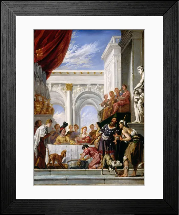 Framed Print : The Parable of Lazarus and the Rich Man, 1618 / 1628. Creator: Unknown Framed Print : The Parable of Lazarus and the Rich Man, 1618 / 1628. Creator: Unknown