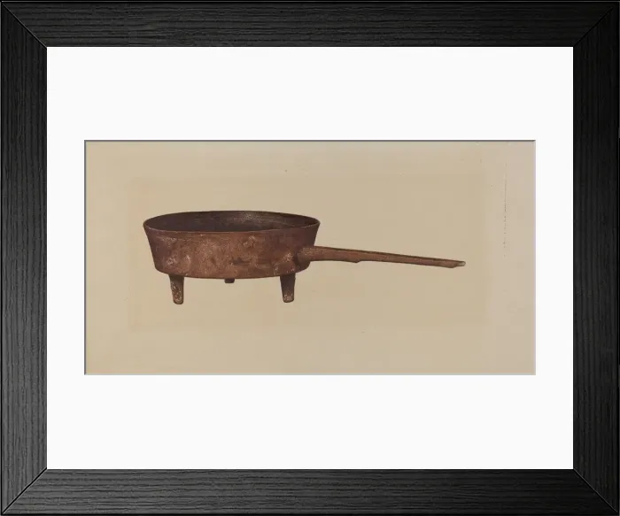 Framed Print : Skillet with Four Legs, 1935 / 1942. Creator: Unknown Framed Print : Skillet with Four Legs, 1935 / 1942. Creator: Unknown