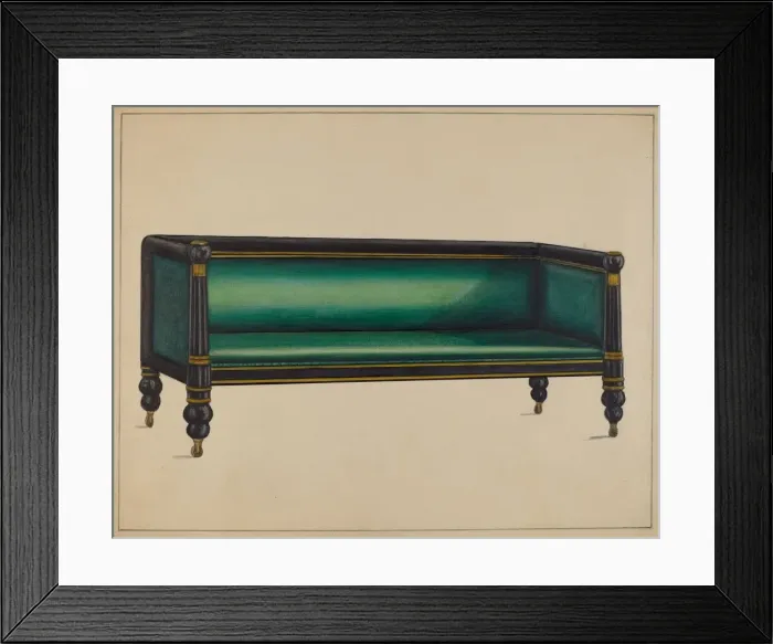 Framed Print : Sofa (Empire), 1936. Creator: Unknown Framed Print : Sofa (Empire), 1936. Creator: Unknown