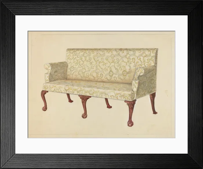 Framed Print : Sofa, c. 1940. Creator: Unknown Framed Print : Sofa, c. 1940. Creator: Unknown