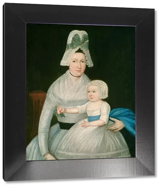 Mother and Child in White, c. 1790. Creator: Unknown