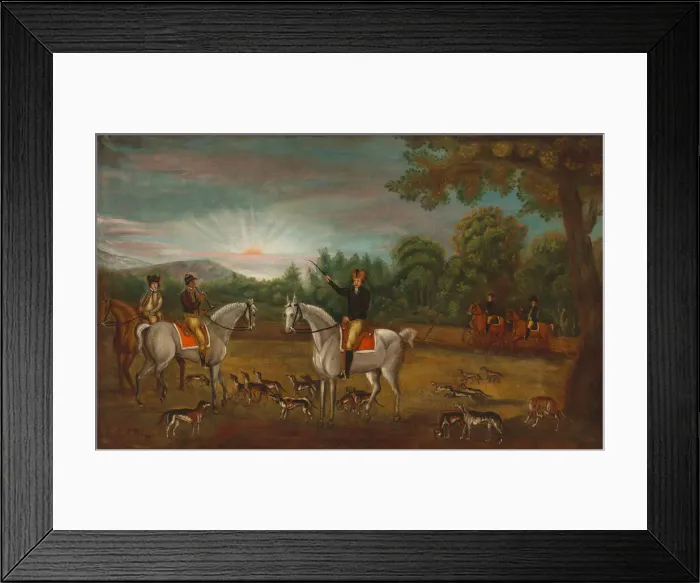 Framed Print : The Start of the Hunt, c. 1800. Creator: Unknown Framed Print : The Start of the Hunt, c. 1800. Creator: Unknown