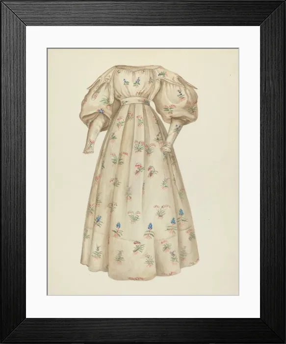 Framed Print : Muslin Dress, 1935 / 1942. Creator: Unknown Framed Print : Muslin Dress, 1935 / 1942. Creator: Unknown