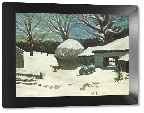 New England Farm in Winter, 1850 or after. Creator: Unknown