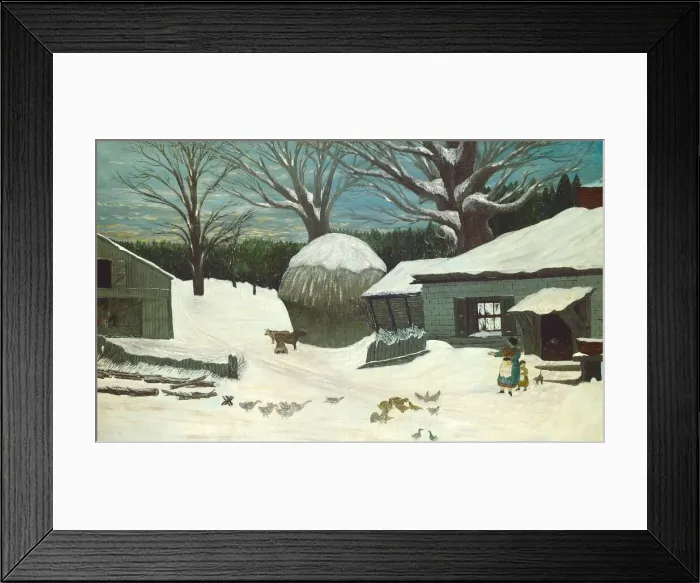 Framed Print : New England Farm in Winter, 1850 or after. Creator: Unknown Framed Print : New England Farm in Winter, 1850 or after. Creator: Unknown