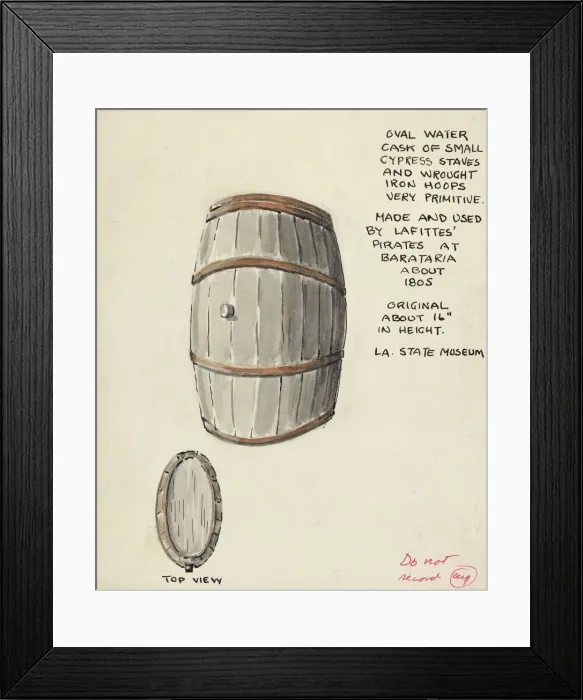 Framed Print : Oval Water Cask, 1935 / 1942. Creator: Unknown Framed Print : Oval Water Cask, 1935 / 1942. Creator: Unknown