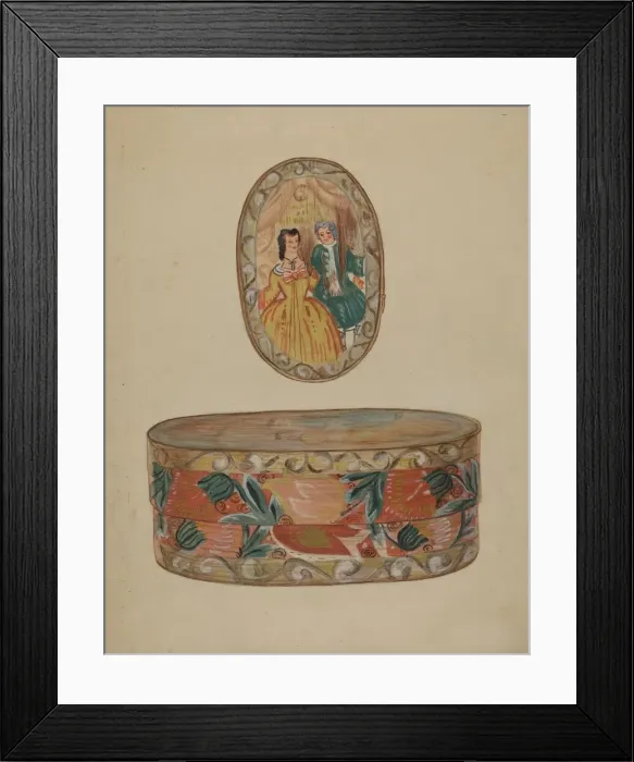 Framed Print : Pa. German Brides Box, c. 1937. Creator: Unknown Framed Print : Pa. German Brides Box, c. 1937. Creator: Unknown