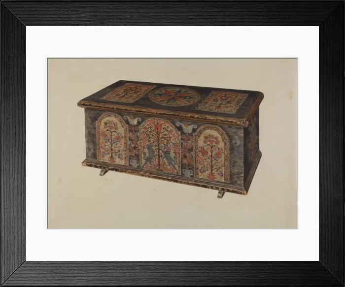 Framed Print : Pa. German Dowry Chest, 1935 / 1942. Creator: Unknown Framed Print : Pa. German Dowry Chest, 1935 / 1942. Creator: Unknown