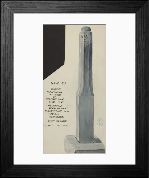 Framed Print : Sugar Plantation Marker, 1935 / 1942. Creator: Unknown Framed Print : Sugar Plantation Marker, 1935 / 1942. Creator: Unknown