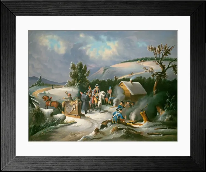 Framed Print : Washington at Valley Forge, mid 19th century. Creator: Unknown Framed Print : Washington at Valley Forge, mid 19th century. Creator: Unknown