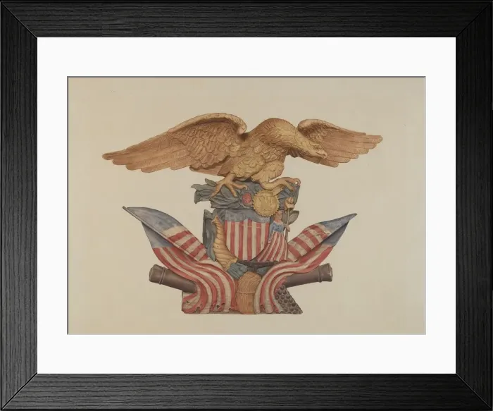 Framed Print : Pine Ornament (Eagle), 1935 / 1942. Creator: Unknown Framed Print : Pine Ornament (Eagle), 1935 / 1942. Creator: Unknown
