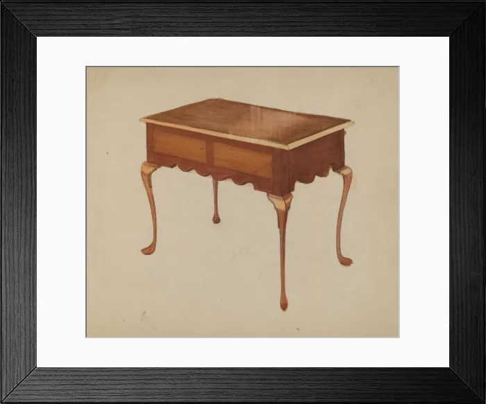 Framed Print : Rectangular Table for Serving or Tea, c. 1940. Creator: Unknown Framed Print : Rectangular Table for Serving or Tea, c. 1940. Creator: Unknown