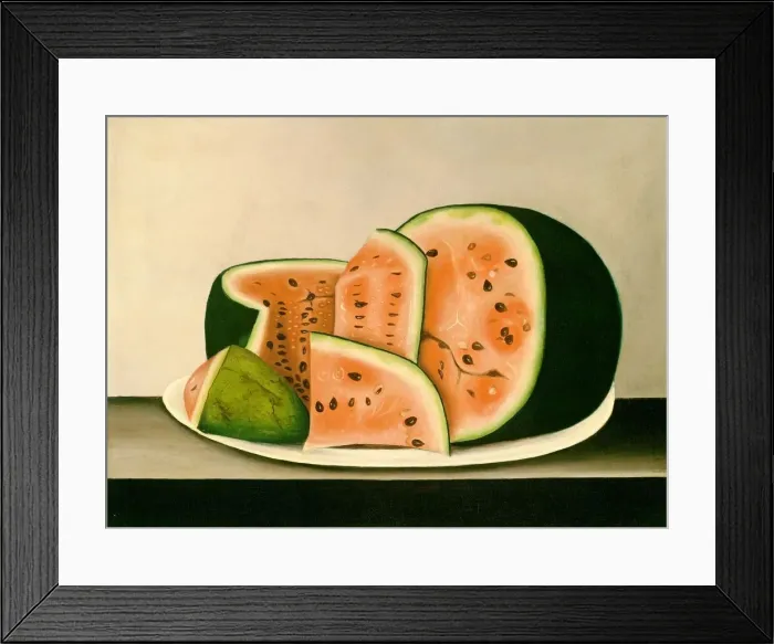 Framed Print : Watermelon on a Plate, mid 19th century. Creator: Unknown Framed Print : Watermelon on a Plate, mid 19th century. Creator: Unknown