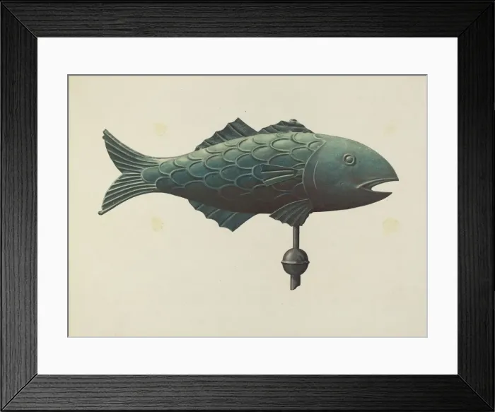Framed Print : Weather Vane (Fish), 1935 / 1942. Creator: Unknown Framed Print : Weather Vane (Fish), 1935 / 1942. Creator: Unknown