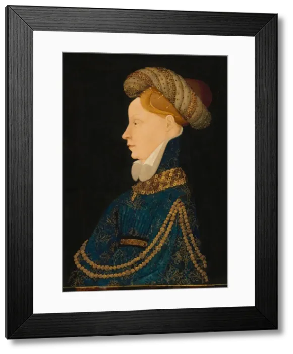 Framed Print : Profile Portrait of a Lady, c. 1410. Creator: Unknown Framed Print : Profile Portrait of a Lady, c. 1410. Creator: Unknown