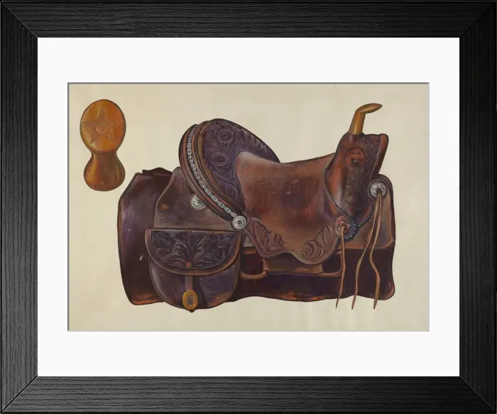 Framed Print : Saddle, c. 1938. Creator: Unknown Framed Print : Saddle, c. 1938. Creator: Unknown