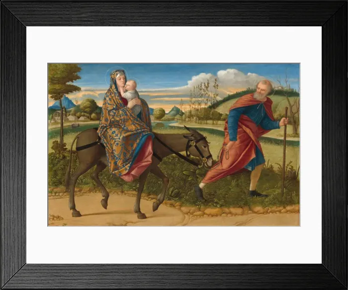 Framed Print : The Flight into Egypt, c. 1515. Creator: Vittore Carpaccio Framed Print : The Flight into Egypt, c. 1515. Creator: Vittore Carpaccio