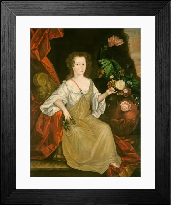 Framed Print : Young Woman with a Butterfly, c. 1710. Creator: Unknown Framed Print : Young Woman with a Butterfly, c. 1710. Creator: Unknown