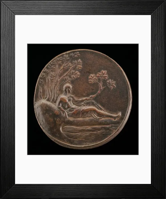 Framed Print : Bembo beside a Stream [reverse], probably 1532. Creator: Valerio Belli