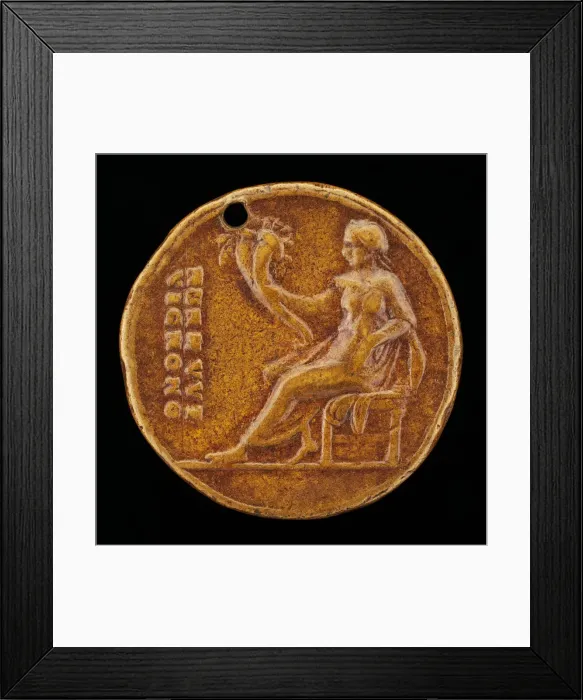 Framed Print : Concord Holding Cornucopiae [reverse]. Creator: Valerio Belli