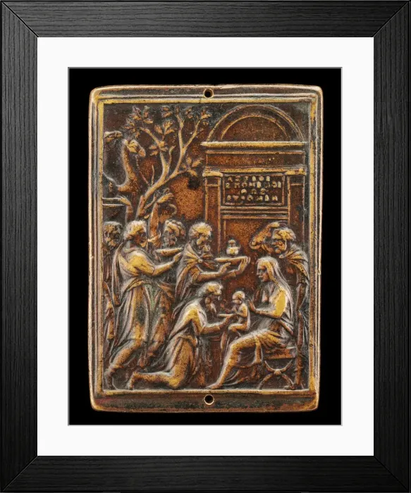 Framed Print : The Adoration of the Magi [obverse], c. 1530s. Creator: Valerio Belli