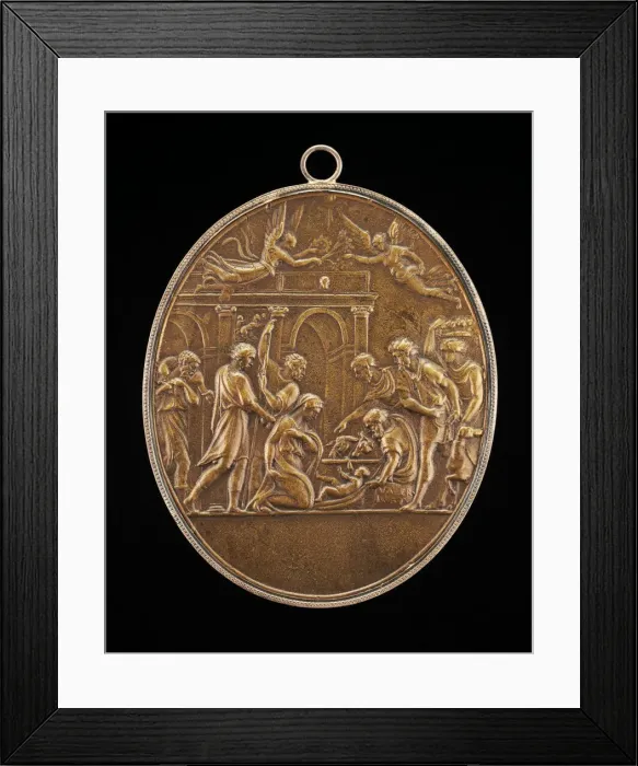 Framed Print : The Adoration of the Shepherds, 1530s. Creator: Valerio Belli Framed Print : The Adoration of the Shepherds, 1530s. Creator: Valerio Belli
