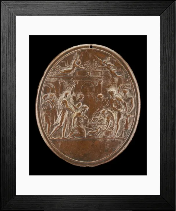 Framed Print : The Adoration of the Shepherds. Creator: Valerio Belli Framed Print : The Adoration of the Shepherds. Creator: Valerio Belli