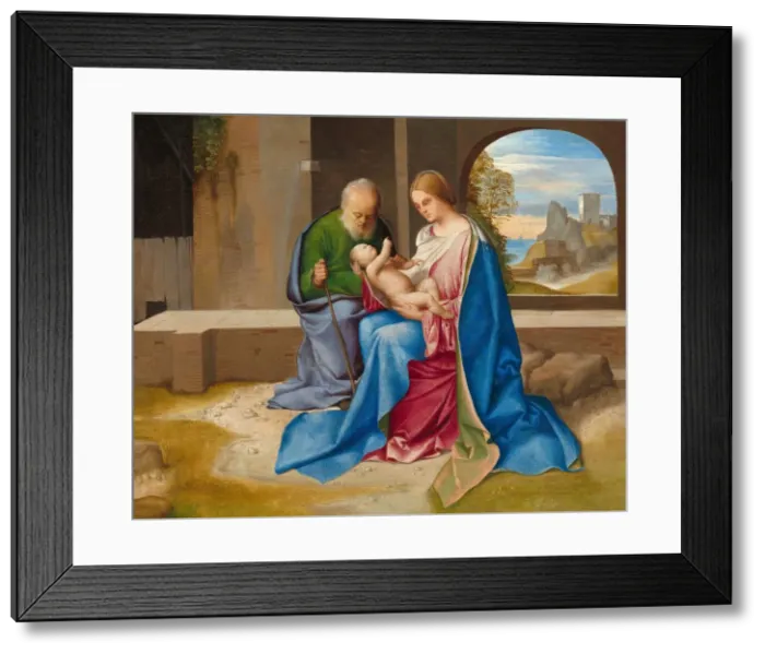Framed Print : The Holy Family, probably c. 1500. Creator: Giorgione Framed Print : The Holy Family, probably c. 1500. Creator: Giorgione