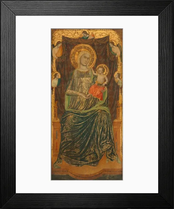 Framed Print : Madonna and Child with Five Angels, c. 1335. Creator: Giovanni Baronzio Framed Print : Madonna and Child with Five Angels, c. 1335. Creator: Giovanni Baronzio