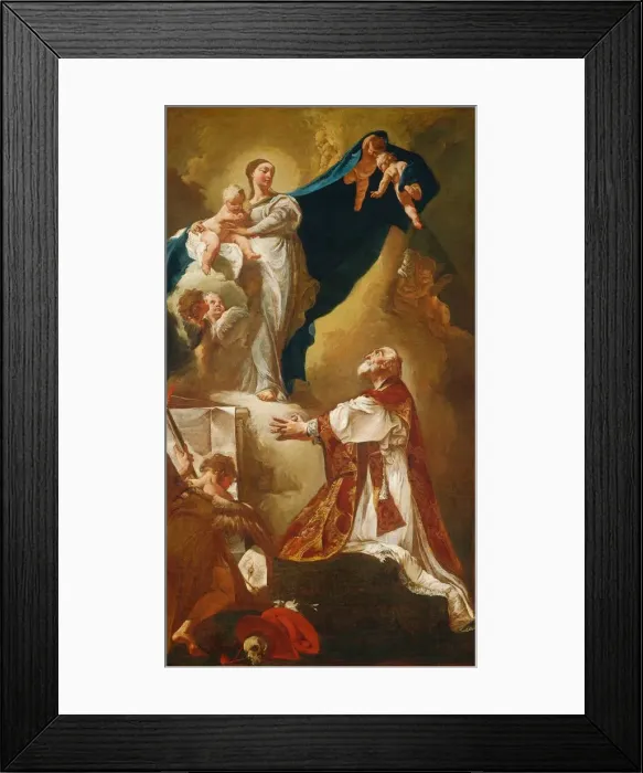 Framed Print : Madonna and Child Appearing to Saint Philip Neri, probably 1725 or after Framed Print : Madonna and Child Appearing to Saint Philip Neri, probably 1725 or after