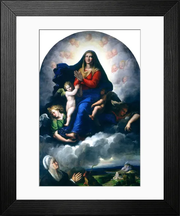 Framed Print : The Apparition of the Virgin, 1530 / 1540. Creator: Girolamo da Carpi Framed Print : The Apparition of the Virgin, 1530 / 1540. Creator: Girolamo da Carpi