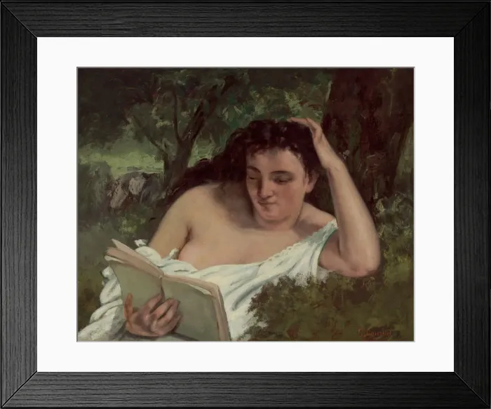 Framed Print : A Young Woman Reading, c. 1866 / 1868. Creator: Gustave Courbet Framed Print : A Young Woman Reading, c. 1866 / 1868. Creator: Gustave Courbet