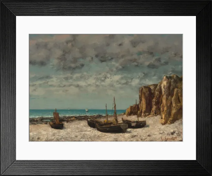 Framed Print : Boats on a Beach, Etretat, c. 1872 / 1875. Creator: Gustave Courbet Framed Print : Boats on a Beach, Etretat, c. 1872 / 1875. Creator: Gustave Courbet