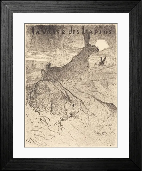 Framed Print : La valse des lapins, 1895. Creator: Henri de Toulouse-Lautrec Framed Print : La valse des lapins, 1895. Creator: Henri de Toulouse-Lautrec