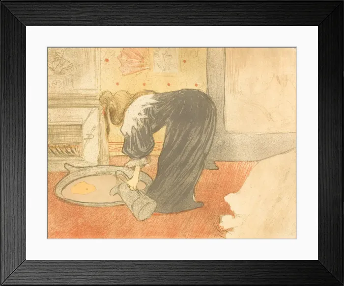 Framed Print : Woman at the Tub (Femme au tub), 1896. Creator: Henri de Toulouse-Lautrec Framed Print : Woman at the Tub (Femme au tub), 1896. Creator: Henri de Toulouse-Lautrec