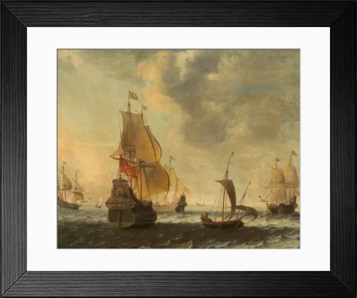 Framed Print : Dutch Ships in a Lively Breeze, probably 1650s. Creator: Jacob Adriaensz. Bellevois Framed Print : Dutch Ships in a Lively Breeze, probably 1650s. Creator: Jacob Adriaensz. Bellevois