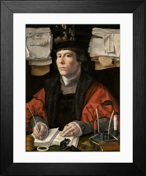 Framed Print : Portrait of a Merchant, c. 1530. Creator: Jan Gossaert Framed Print : Portrait of a Merchant, c. 1530. Creator: Jan Gossaert