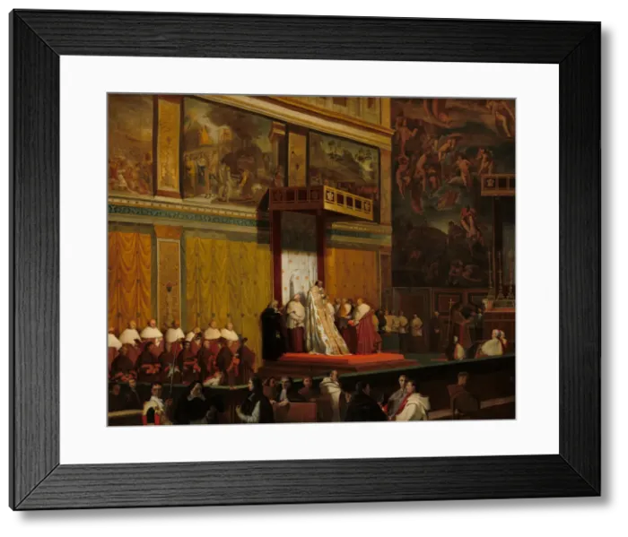 Framed Print : Pope Pius VII in the Sistine Chapel, 1814. Creator: Jean-Auguste-Dominique Ingres Framed Print : Pope Pius VII in the Sistine Chapel, 1814. Creator: Jean-Auguste-Dominique Ingres