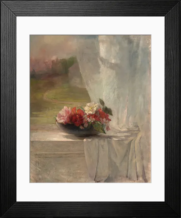 Framed Print : Flowers on a Window Ledge, c. 1861. Creator: John La Farge Framed Print : Flowers on a Window Ledge, c. 1861. Creator: John La Farge
