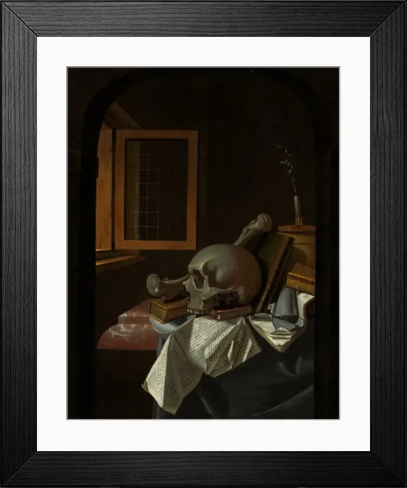 Framed Print : Vanitas Still Life, c. 1650. Creator: Francois van Daellen Framed Print : Vanitas Still Life, c. 1650. Creator: Francois van Daellen