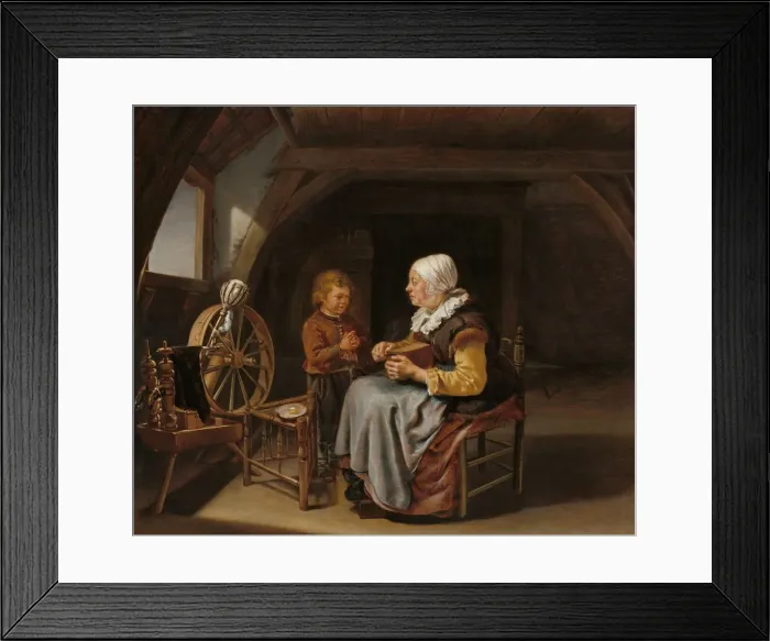 Framed Print : Saying Grace, c. 1650 / 1655. Creator: Frans van Mieris Framed Print : Saying Grace, c. 1650 / 1655. Creator: Frans van Mieris