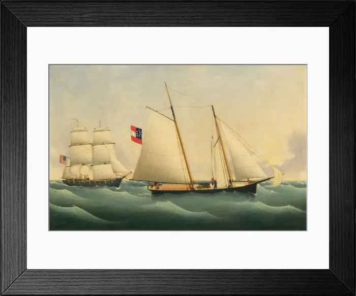 Framed Print : Capture of the Savannah by the U. S. S. Perry, 1861. Creator: Fritz Müller. Capture of the Savannah by the U. S. S. Perry, 1861. Creator: Fritz Müller Framed Print : Capture of the Savannah by the U. S. S. Perry, 1861. Creator: Fritz Müller. Capture of the Savannah by the U. S. S. Perry, 1861. Creator: Fritz Müller