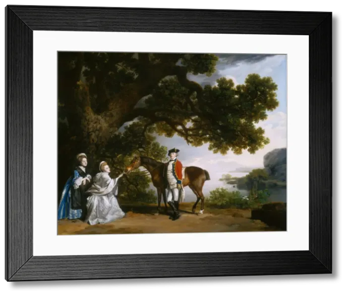 Framed Print : Captain Samuel Sharpe Pocklington with His Wife, Pleasance, and possibly His Sister Framed Print : Captain Samuel Sharpe Pocklington with His Wife, Pleasance, and possibly His Sister