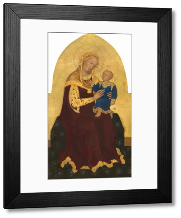 Framed Print : Madonna and Child Enthroned, c. 1420. Creator: Gentile da Fabriano Framed Print : Madonna and Child Enthroned, c. 1420. Creator: Gentile da Fabriano