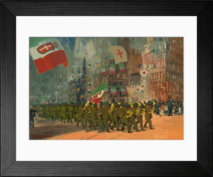 Framed Print : The Bersaglieri, 1918. Creator: George Benjamin Luks Framed Print : The Bersaglieri, 1918. Creator: George Benjamin Luks