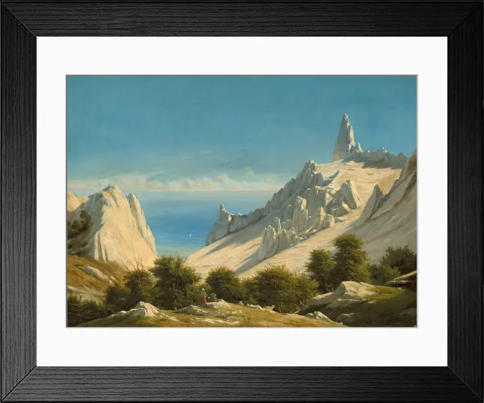 Framed Print : View of Sommerspiret, the Cliffs of Mon, 1846. Creator: Georg Emil Libert Framed Print : View of Sommerspiret, the Cliffs of Mon, 1846. Creator: Georg Emil Libert