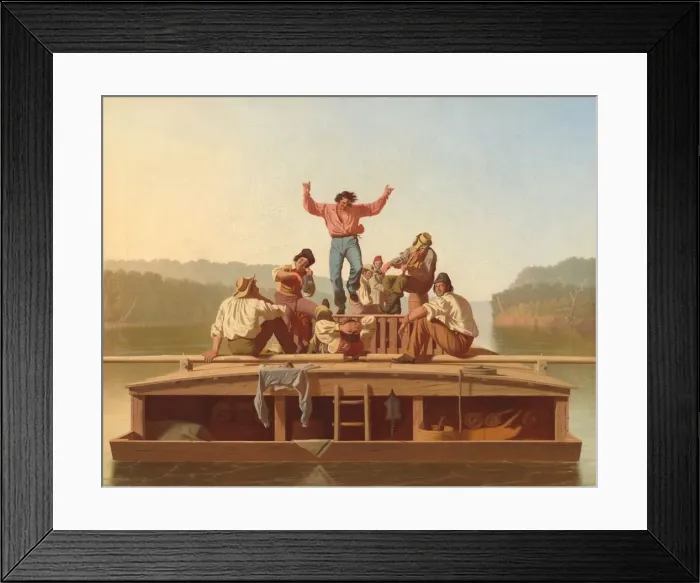 Framed Print : The Jolly Flatboatmen, 1846. Creator: George Caleb Bingham Framed Print : The Jolly Flatboatmen, 1846. Creator: George Caleb Bingham