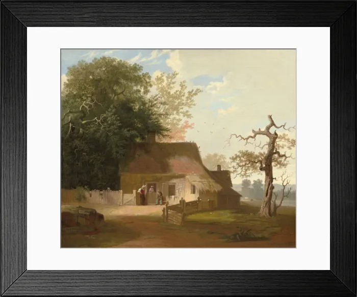 Framed Print : Cottage Scenery, 1845. Creator: George Caleb Bingham Framed Print : Cottage Scenery, 1845. Creator: George Caleb Bingham