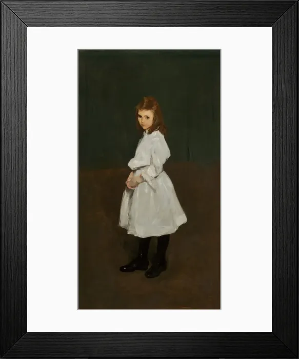 Framed Print : Little Girl in White (Queenie Burnett), 1907. Creator: George Wesley Bellows Framed Print : Little Girl in White (Queenie Burnett), 1907. Creator: George Wesley Bellows